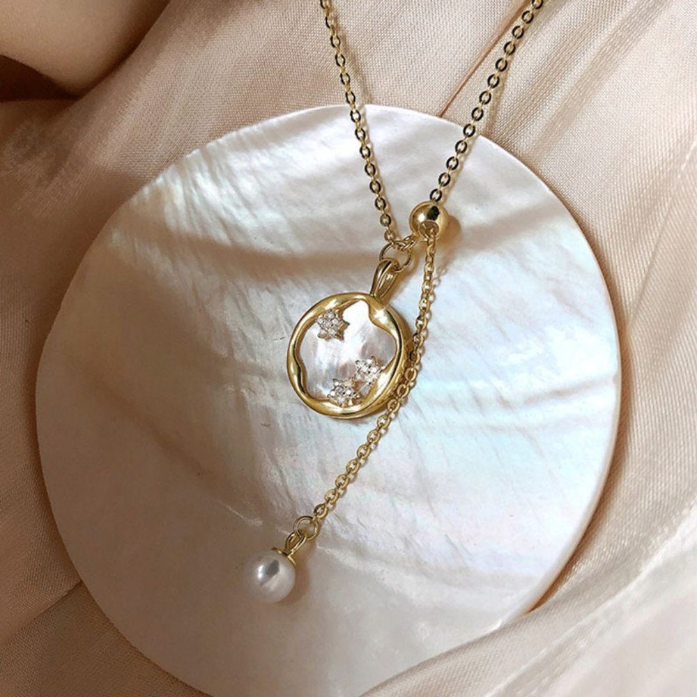 *NEW 925 Sterling Silver Pearl Shell Necklace B - Picture 8 of 10